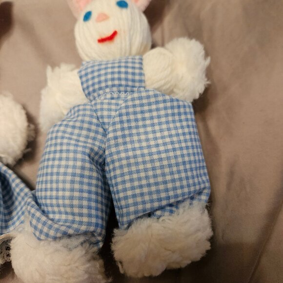 Handmade yarn bunny duo (item #2669) - Picture 3 of 7